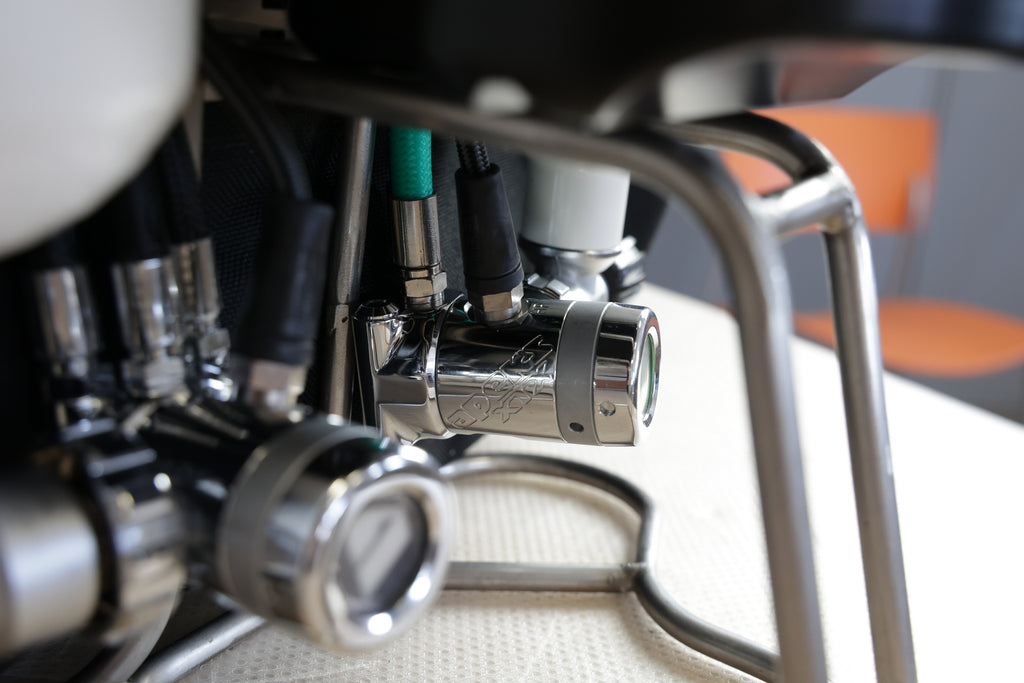 Heavy duty diving regulator detail