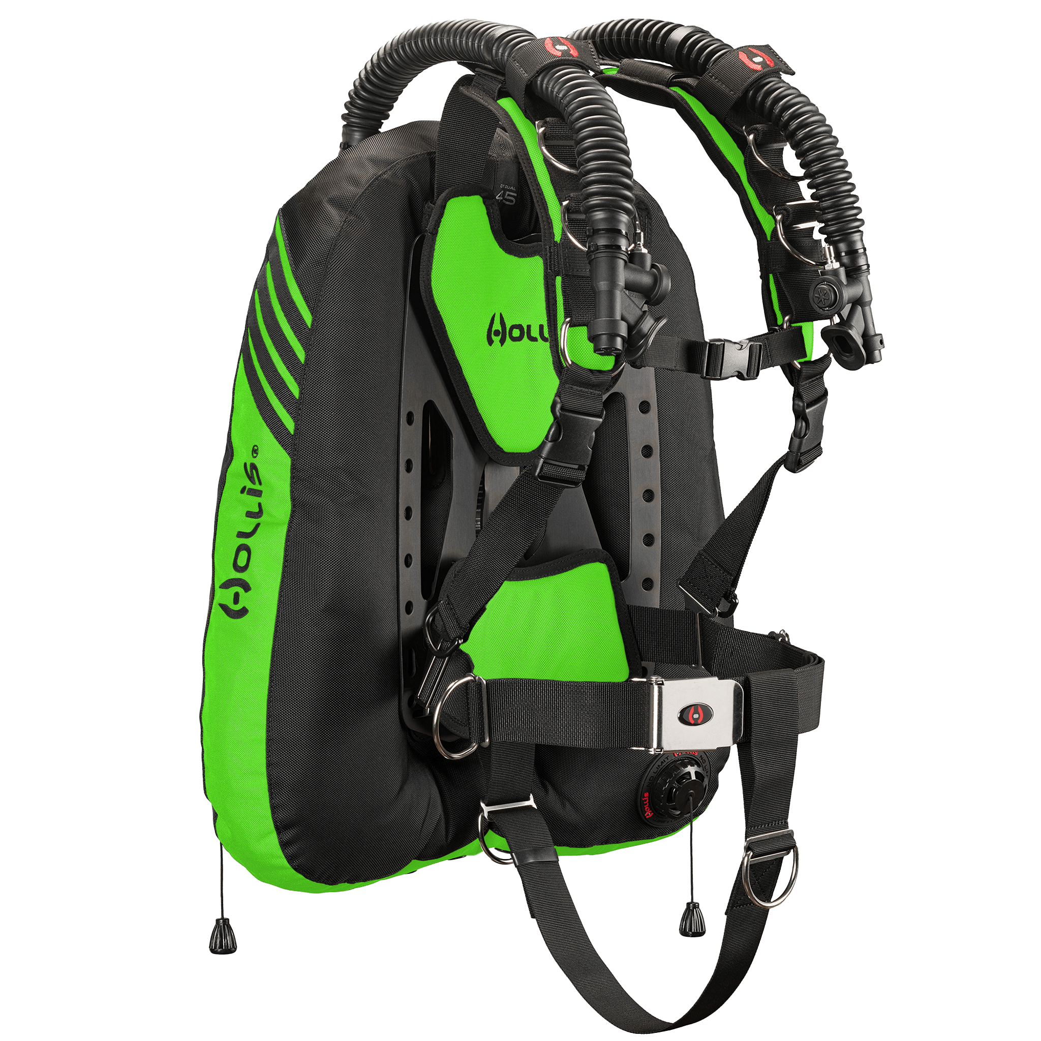 HAOLI DIVING BRAVA 210 サンマ Hollis - Custom DT45 Dual Elite 2 Harness System with Aluminum Backpla