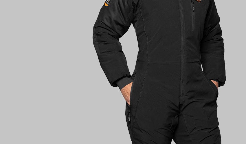 Black insulated snowsuit