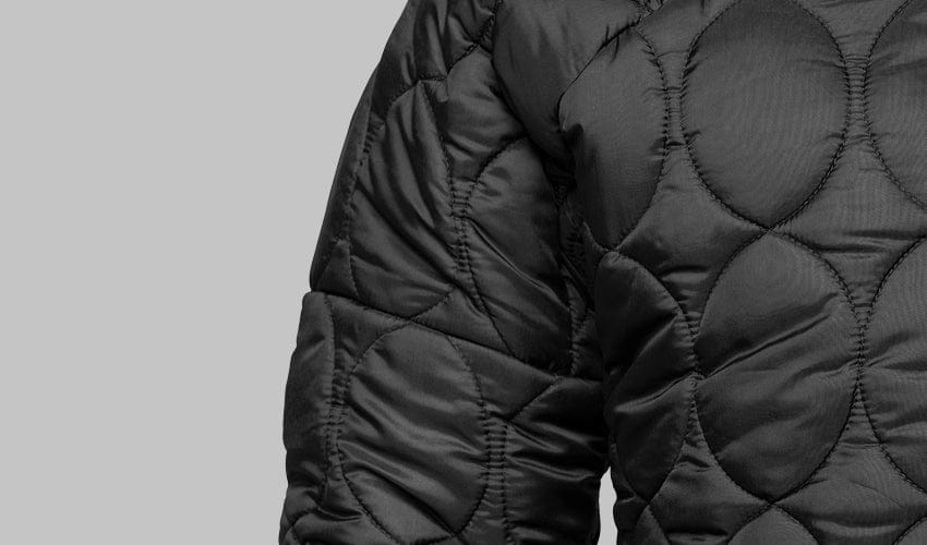 Nord quilted black jacket detail