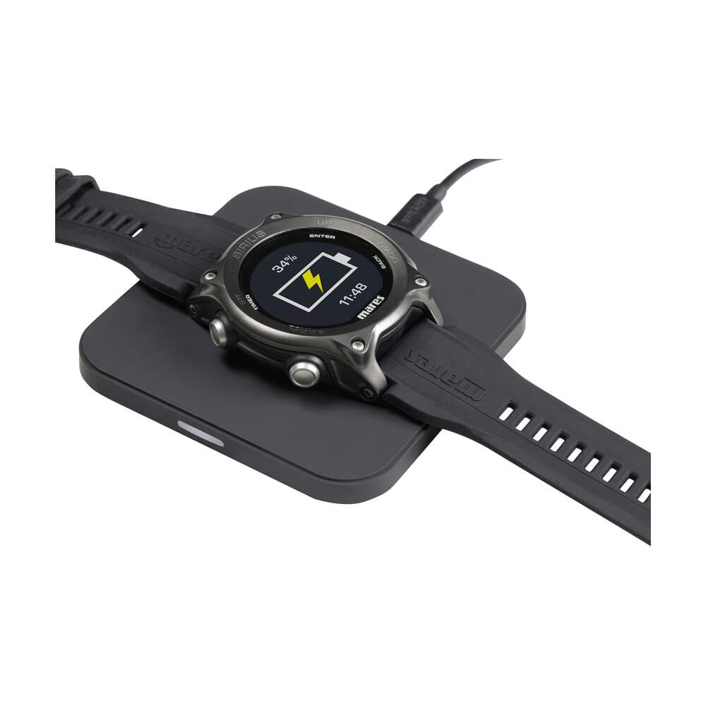 SIRIUS watch charging on wireless pad
