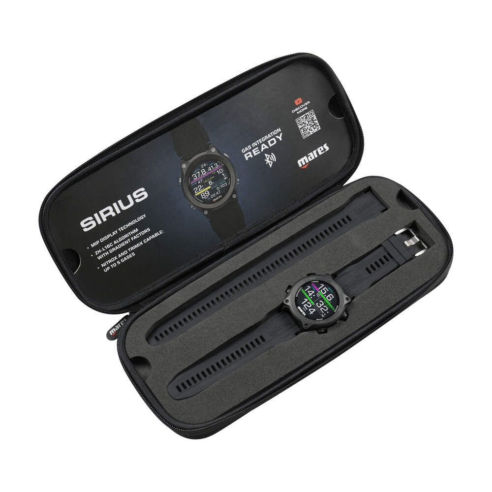 Mares Sirius dive computer and strap in case