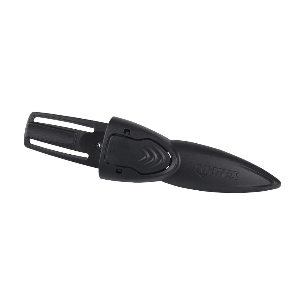 Black dive knife with sheath