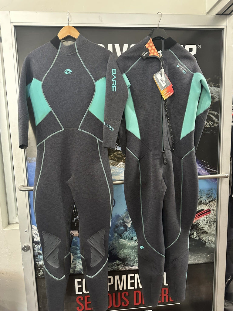 Grey BARE scuba diving wetsuits