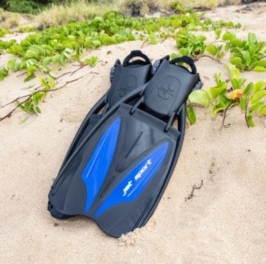Jet Sport 12 scuba fins on sand