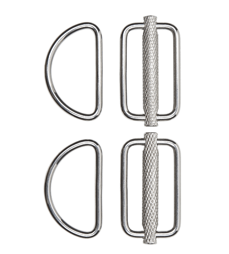 Sliding D-rings, metal buckles