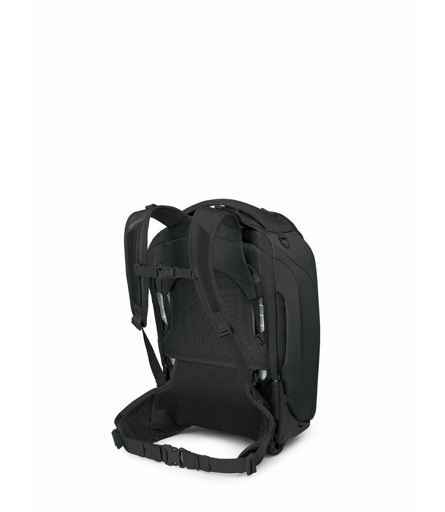 Black Sojourn Wheeled Travel Pack - side/back view