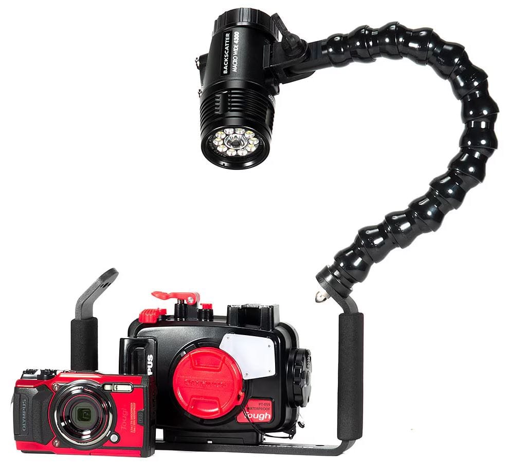 Underwater camera rig with video light