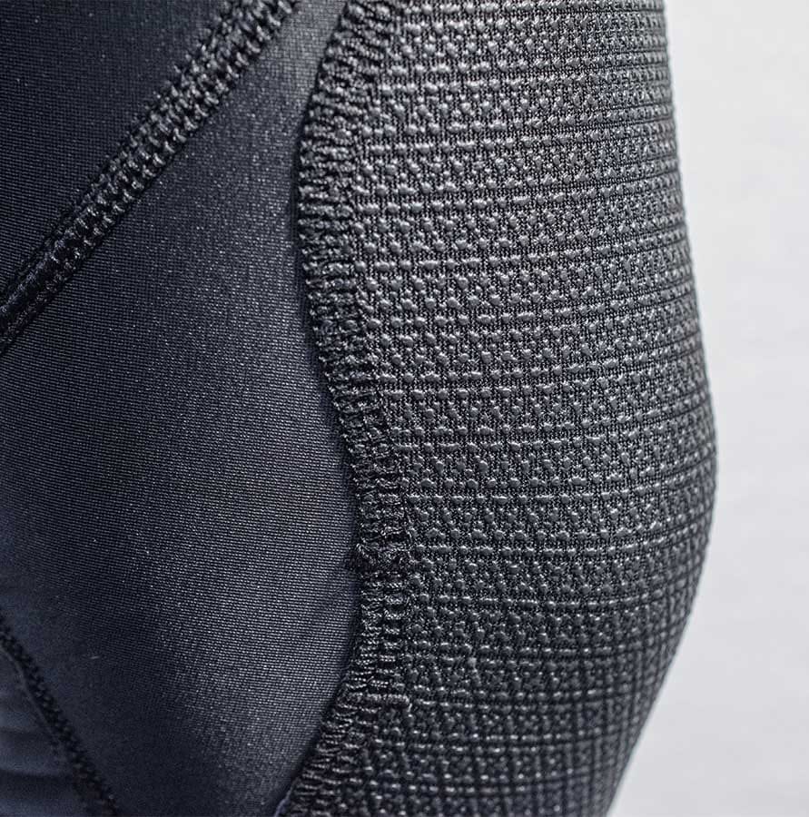 Thermocline leggings side detail, textured fabric