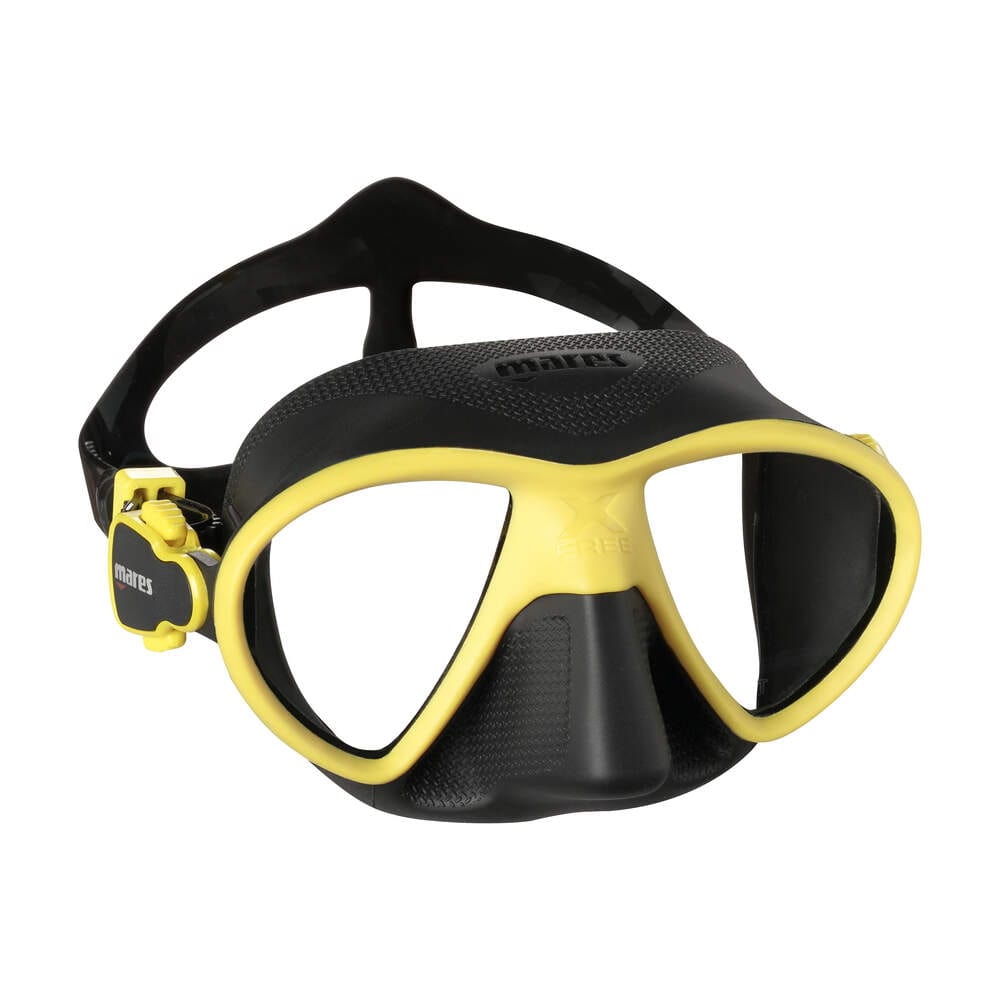 Mares xfree mask 3 - black and yellow scuba diving mask