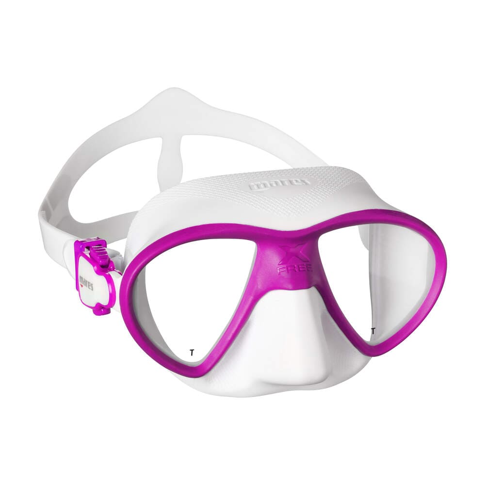 Mares xfreemask1 scuba diving mask with purple accents