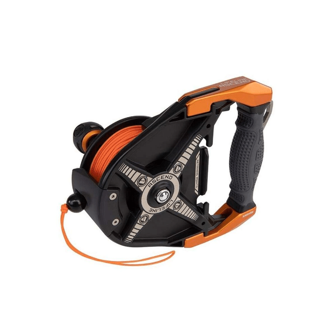 Orange dive reel with line