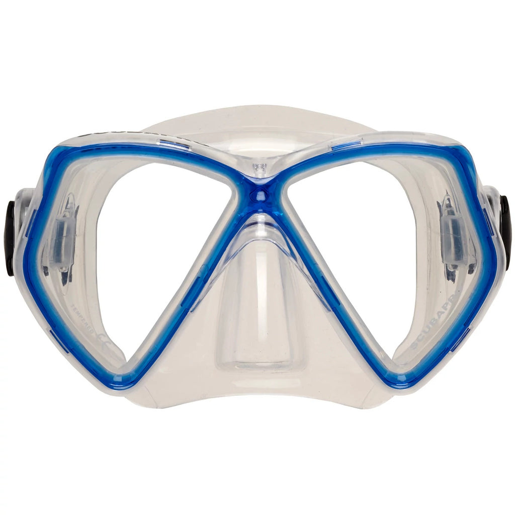 Mini Vu diving mask with blue accents