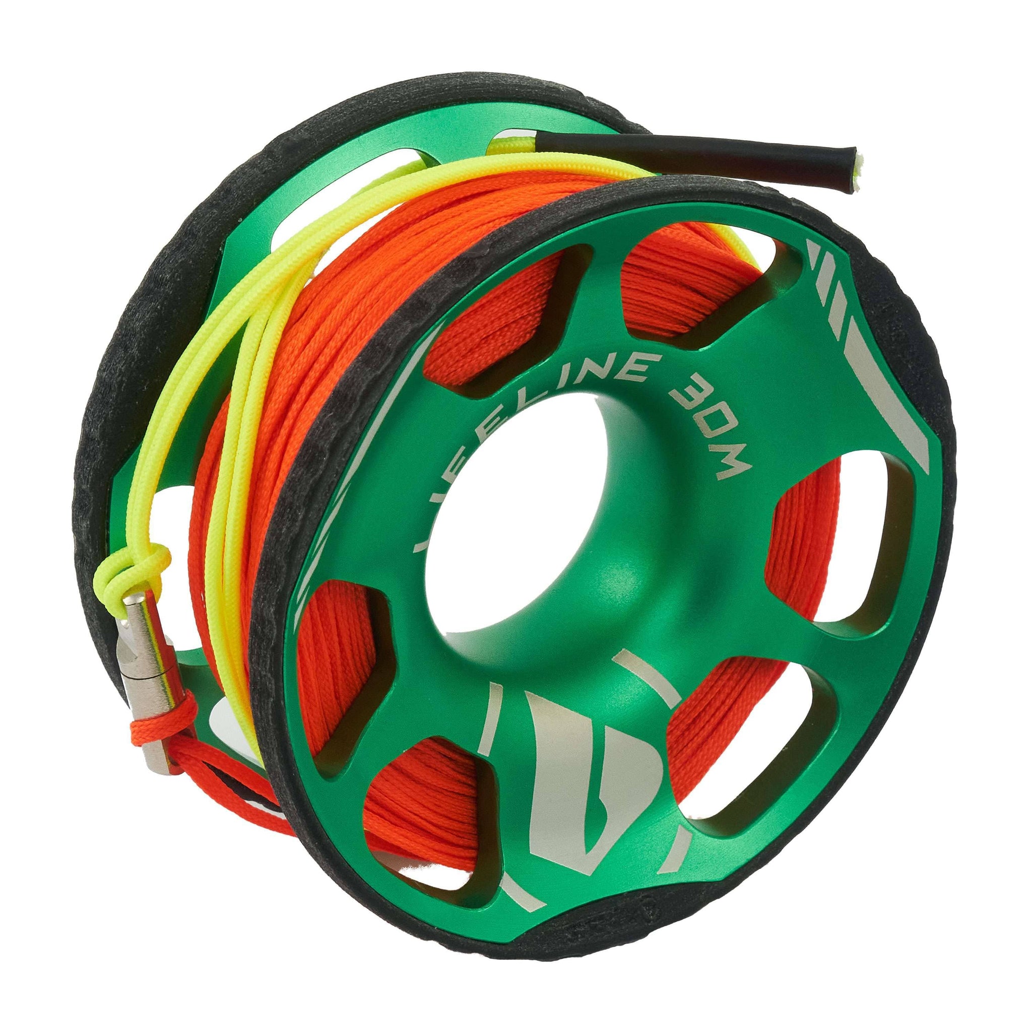 Moulinet De Plongée Alomejor 18 M – Fil Vert Fluo, Crochet Double, 8 Trous, Compact (101 G), Pour Scooter Et Chasse Sous-marine
