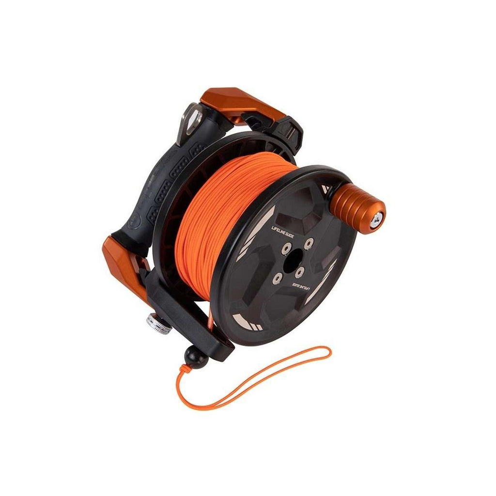 Orange dive reel with line
