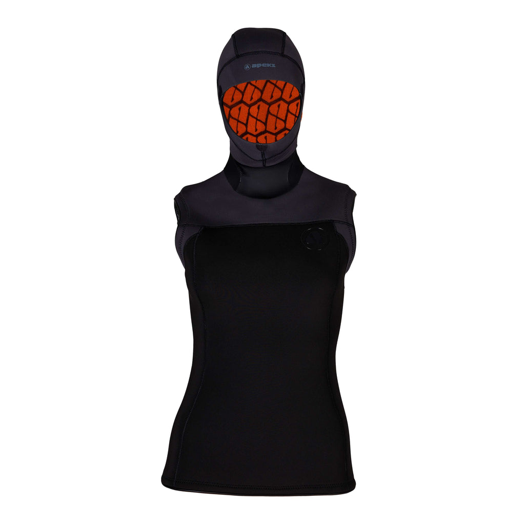 Black thermal hood and vest - su0070110xs
