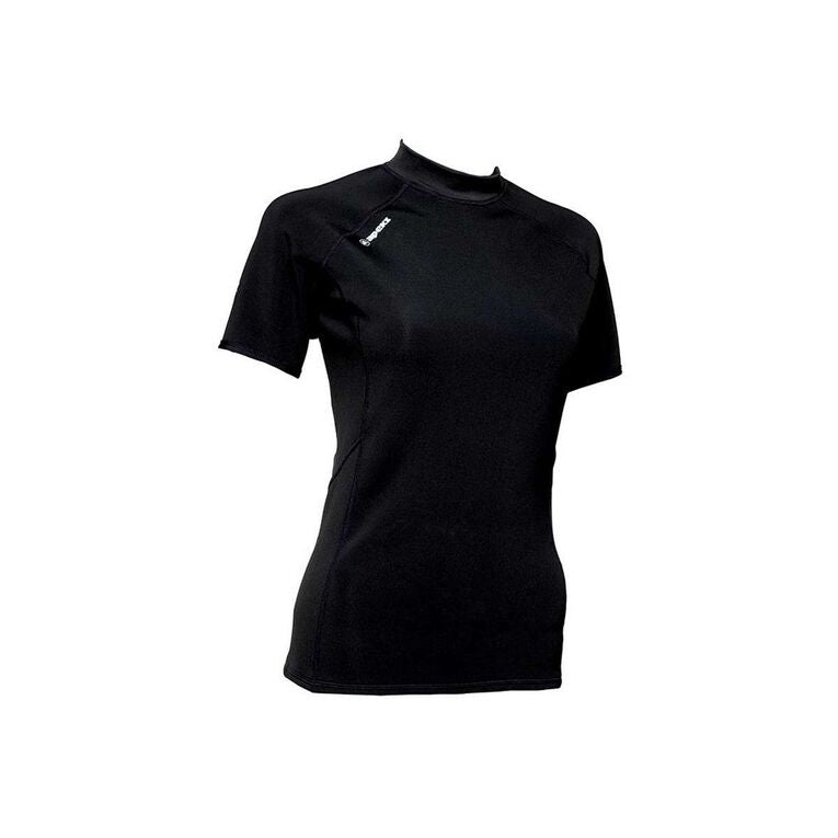 Black short sleeve mock neck shirt
